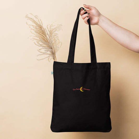 Embroidered TBD Organic fashion tote bag